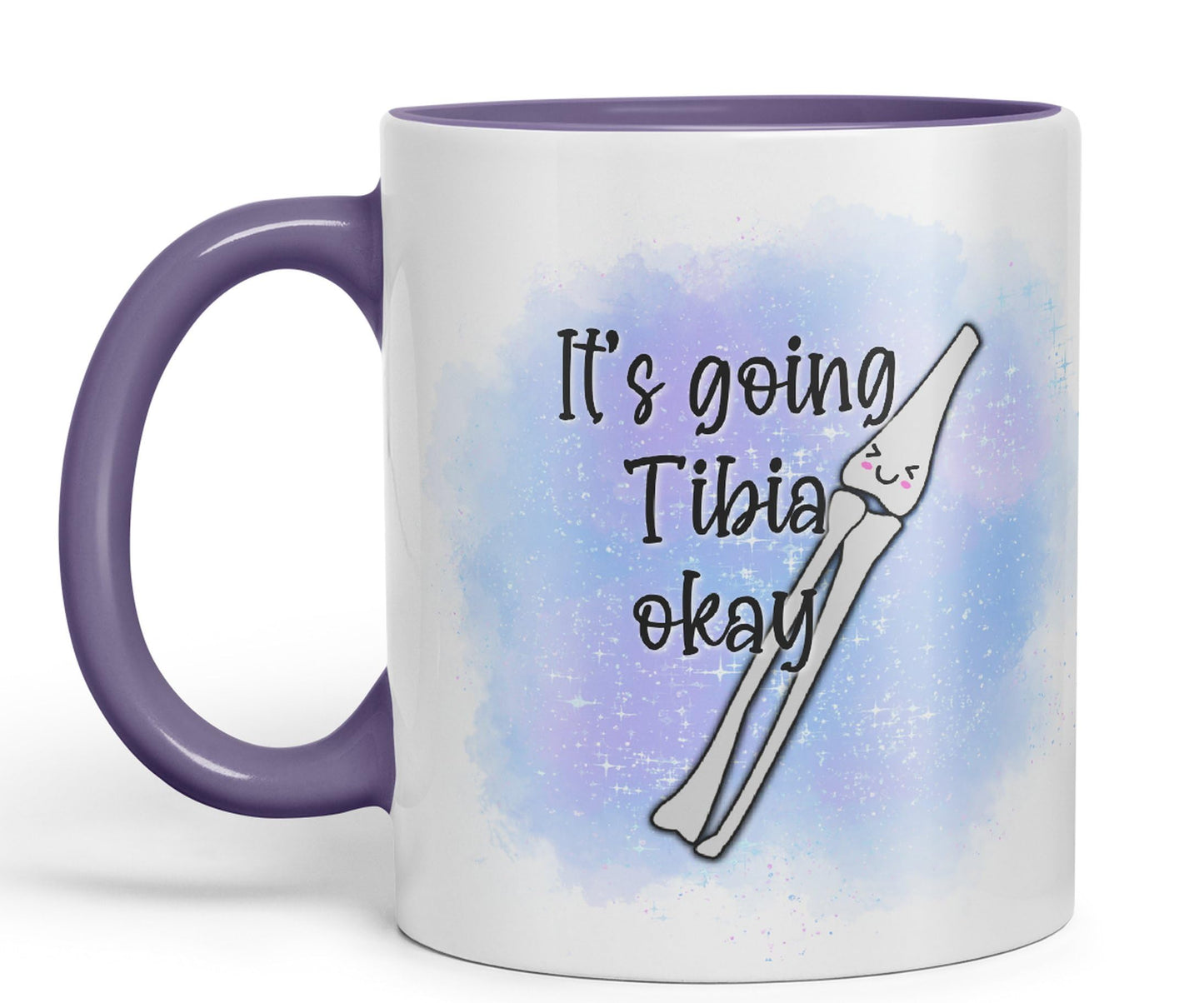 Vixar Anatomy Pun Humor It's Going Tibia ok Coloured Ceramic 330 ml Mug Cup Gift Birthday Work Office Tea Coffee