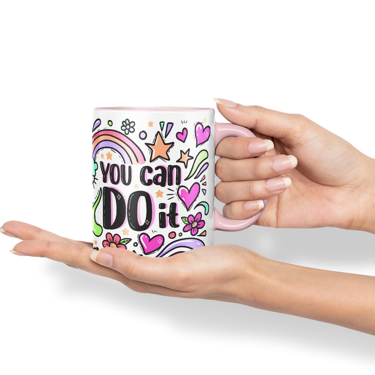 Vixar You Can Do It Motivation Gift Presents Coloured Ceramic Mug Cup Gift 330ml 11oz Work Office Tea Coffee
