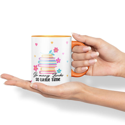 Vixar So Many Books so Little time Book Reader Gift Presents Coloured Ceramic Mug Cup Gift 330ml 11oz Work Office Tea Coffee