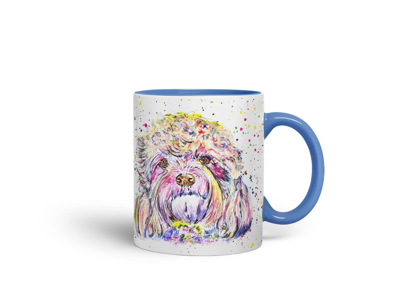 Vixar Cavapoo Puppies Dog Pet Animals Watercolour Art Coloured Mug Cup Gift Birthday Work Office Tea Coffee
