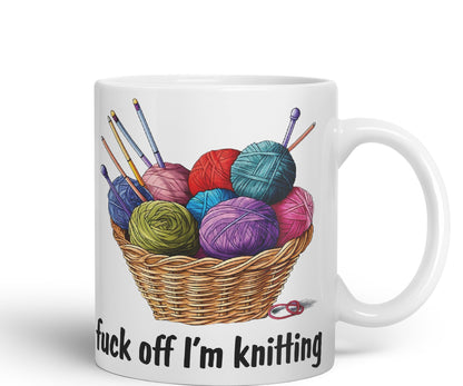 I'm Knitting f.. Off Joke Sarcastic Ceramic Coloured Mug Cup for Tea Coffee Hot Brew 330ml 11Oz