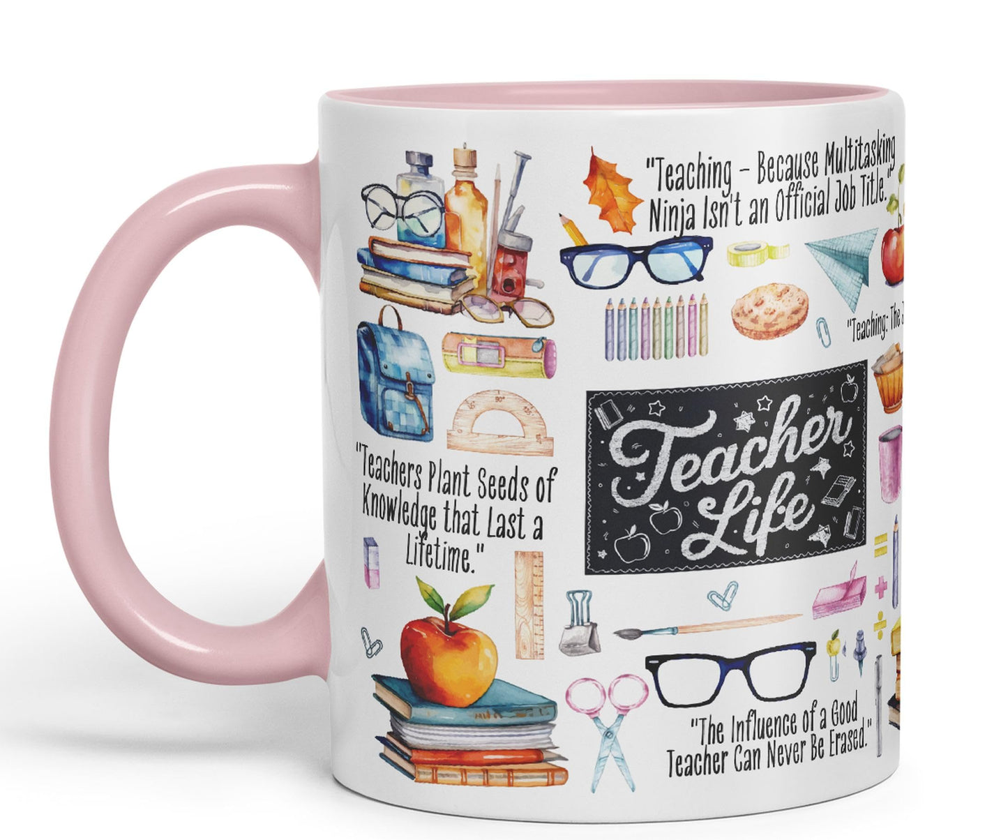 Teacher Life teaching assistany hobby Ceramic Coloured Mug Cup for Tea Coffee Hot brew 330ml 11Oz Gift