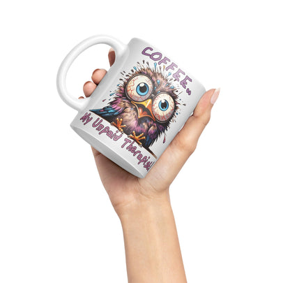 Coffee My Unpaid Therapist! Bird Joke sarkasm Sarcastic Ceramic Coloured Mug Cup for Tea Coffee Hot Brew 330ml 11Oz Gift