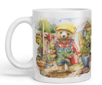 Vixar Teddy Bear Gardener Men Garden Ceramic Mug Coloured Mug Cup Gift Birthday Work Office Tea Coffee