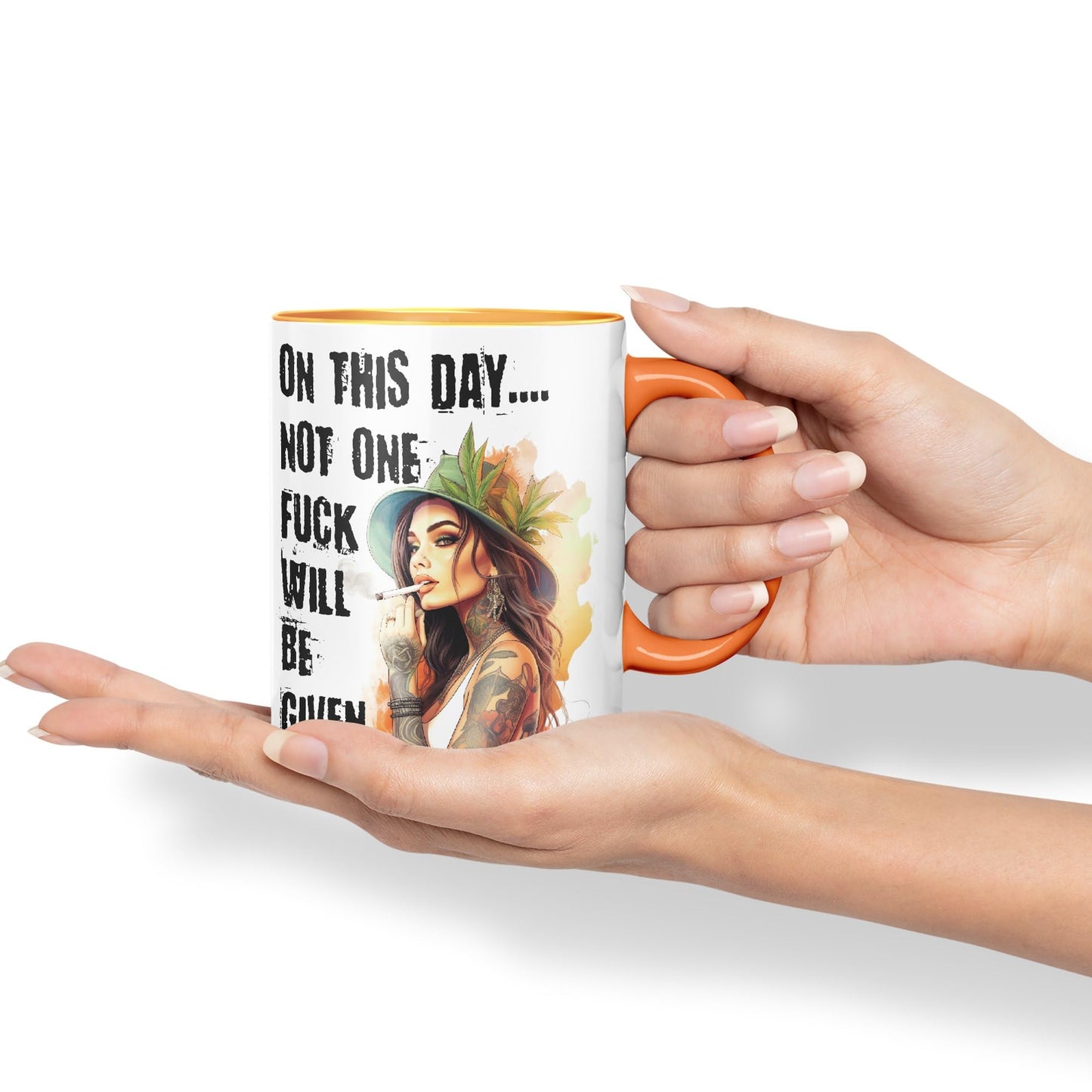 On This Day.. Not one f.. Will be Given Sarcastic Joke Ceramic Coloured Mug Cup for Tea Coffee Hot Brew Gift 330ml 11 OZ