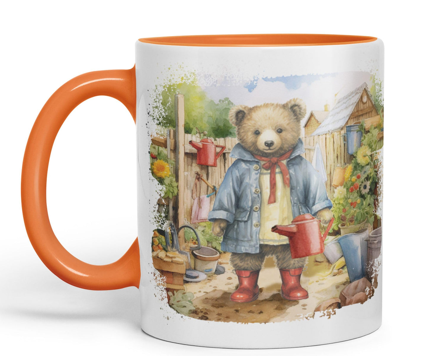 Vixar Teddy Bear Gardener Women Garden Ceramic Mug Coloured Mug Cup Gift Birthday Work Office Tea Coffee