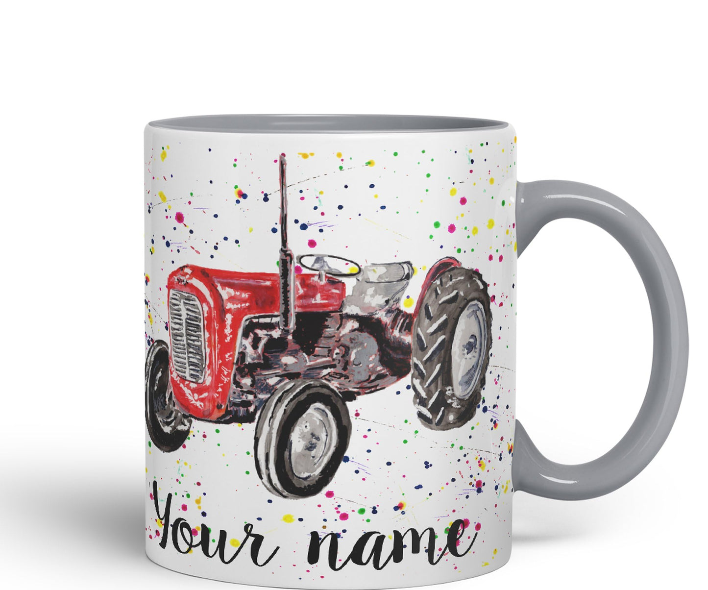 Vixar Personalised with Your Text Tractor Trucks Dump Truck Art Coloured Ceramic Mug Cup Gift 330ml 11oz Custom Work Office Tea Coffee