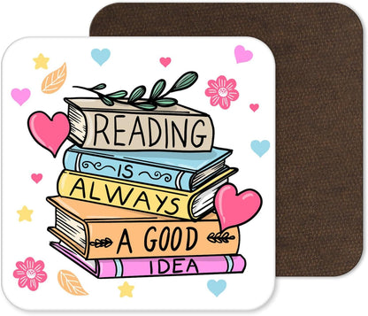 Reading Is Always A Good Idea – Cute Book Lover Coaster (4)