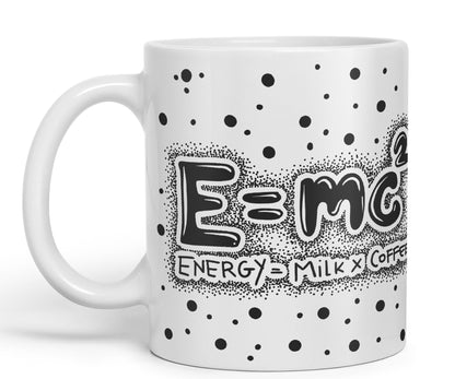 Vixar Energy Coffee Milk E-mc2 Joke Coloured Ceramic Mug Cup Gift 330ml 11oz Work Office Tea Coffee