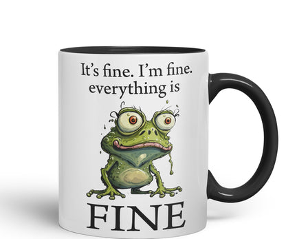 Vixar Frog It's fine I'm fine Everything is fine Joke Sarcastic Ceramic Mug Coloured Mug Cup Gift Tea Coffee Christmas