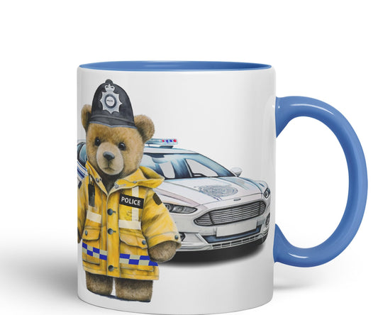 Vixar Teddy Bear Policeman Police Themed Ceramic Mug Coloured Mug Cup Gift Birthday Work Office Tea Coffee