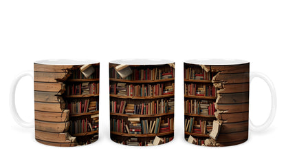 Vixar Book Wall Mug Ceramic Mug Cup Gift for Reading Lovers, 10oz V1