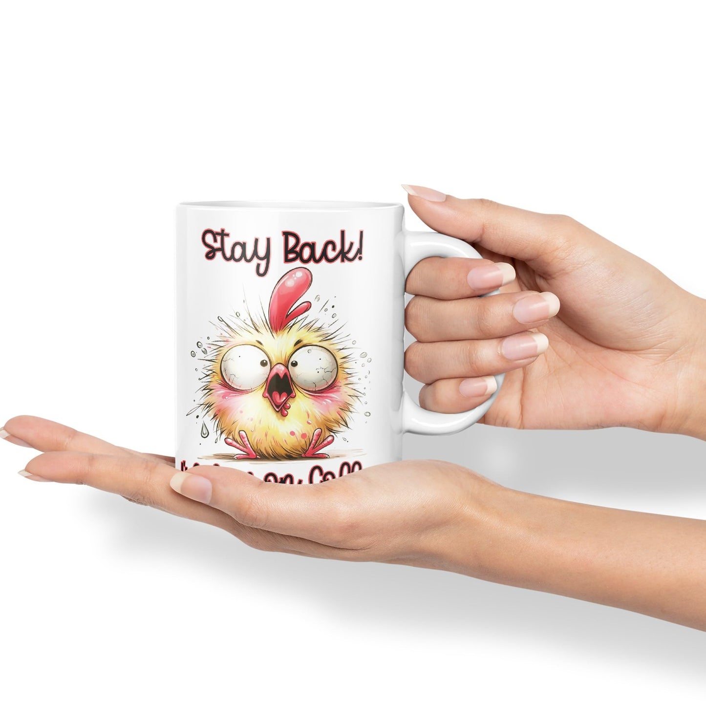 Stay Back! I'm Low on Coffee, Joke sarkasm Sarcastic Ceramic Coloured Mug Cup for Tea Coffee Hot Brew 330ml 11Oz Gift