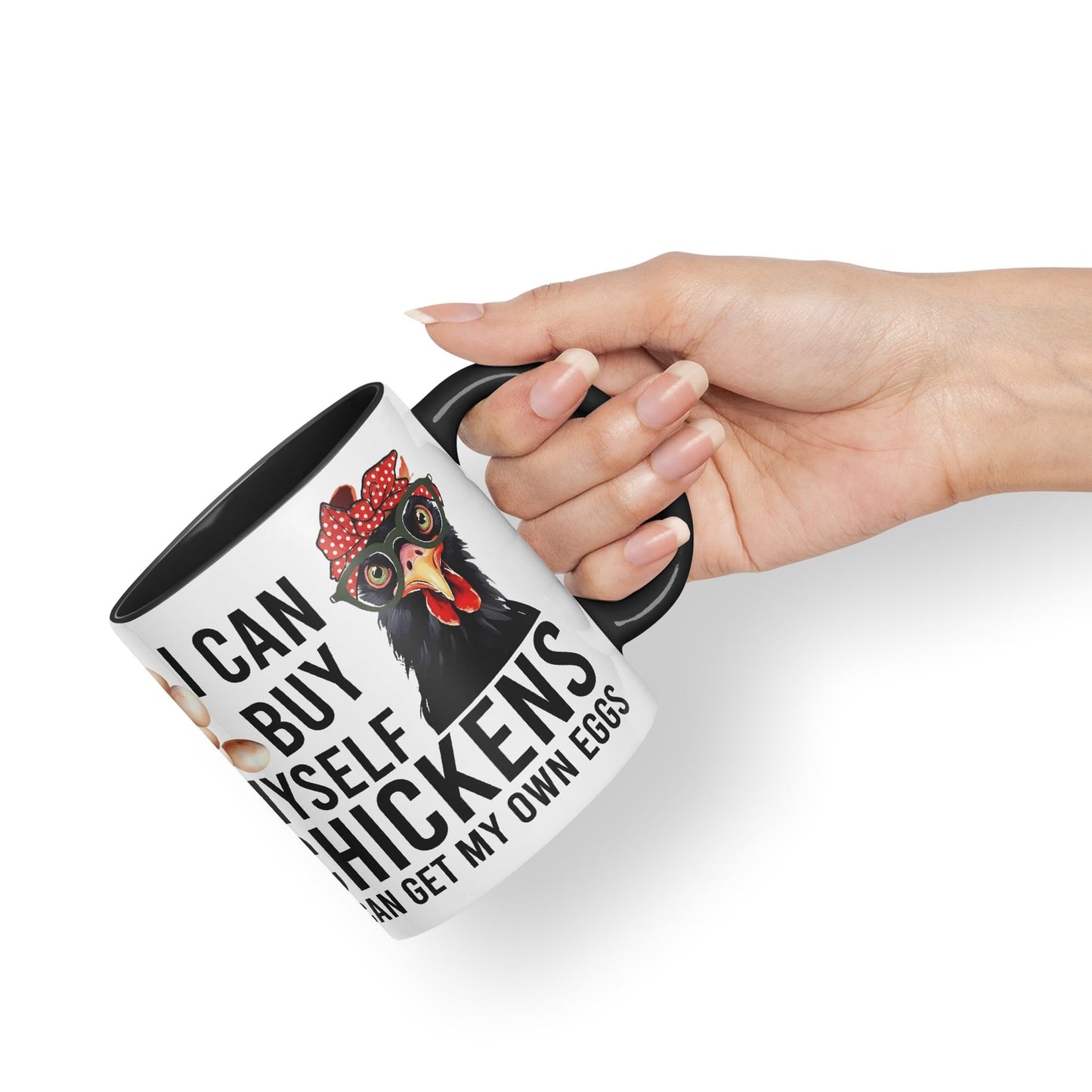 Vixar I can Buy Myself Chickens Sarcastic Joke Ceramic Coloured Mug Cup for Tea Coffee Hot Brew 330ml 11oz