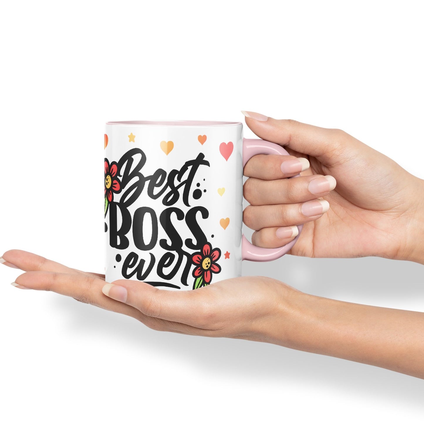 Vixar Best Boss Ever Joke Coloured Ceramic Mug Cup Gift 330ml 11oz Work Office Tea Coffee
