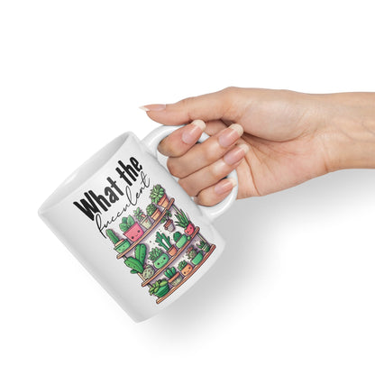 What The fucculent, Succulent Plant Joke Sarcastic Ceramic Coloured Mug Cup for Tea Coffee Hot Brew 330ml 11Oz Gift