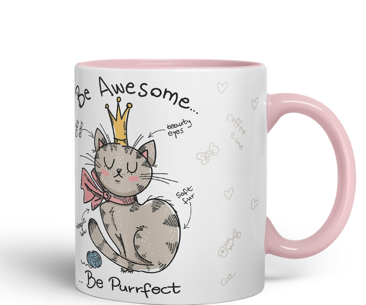 Vixar Be Awesome... Cat Ceramic Coloured Mug Cup Gift Tea Coffee Christmas Office Home Sarcastic Joke