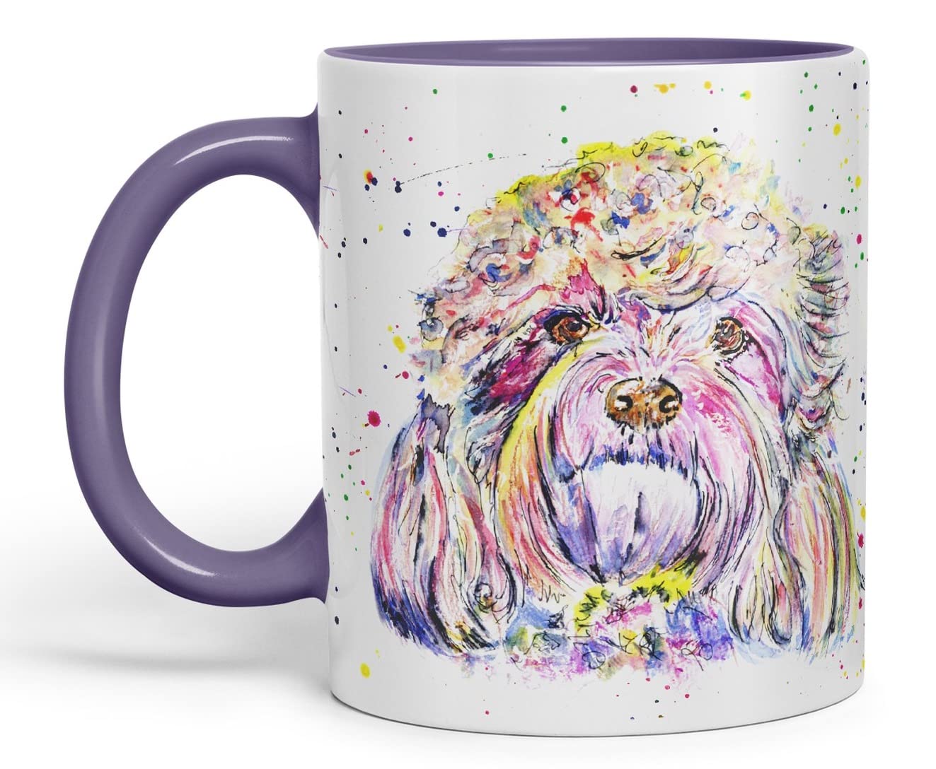 Vixar Cavapoo Puppies Dog Pet Animals Watercolour Art Coloured Mug Cup Gift Birthday Work Office Tea Coffee