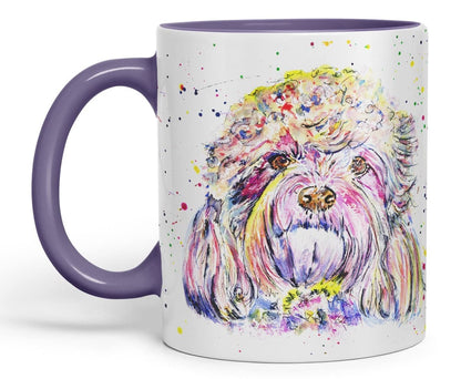 Vixar Cavapoo Puppies Dog Pet Animals Watercolour Art Coloured Mug Cup Gift Birthday Work Office Tea Coffee