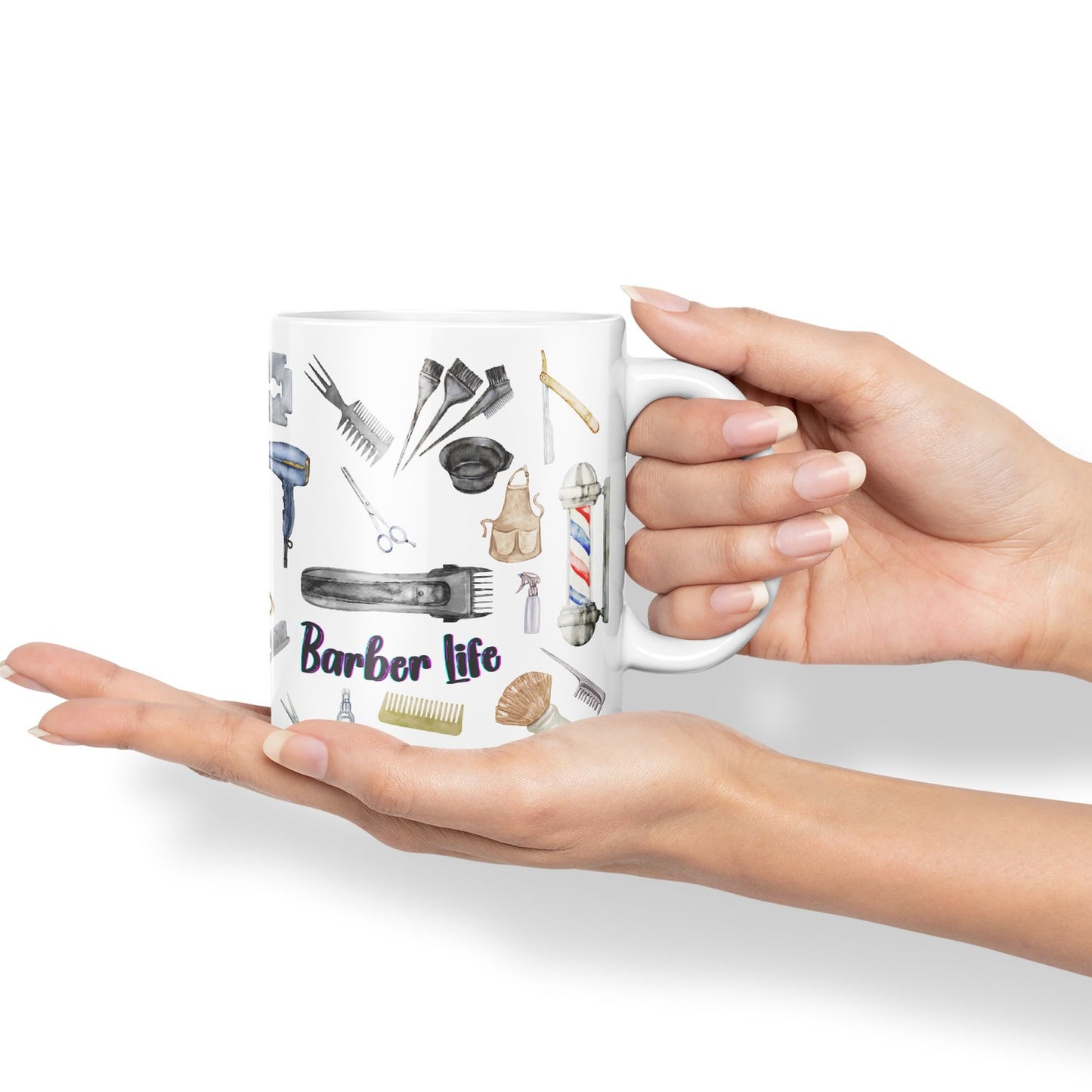 Barber Life hairdresser Ceramic Coloured Mug Cup for Tea Coffee Hot brew 330ml 11Oz Gift