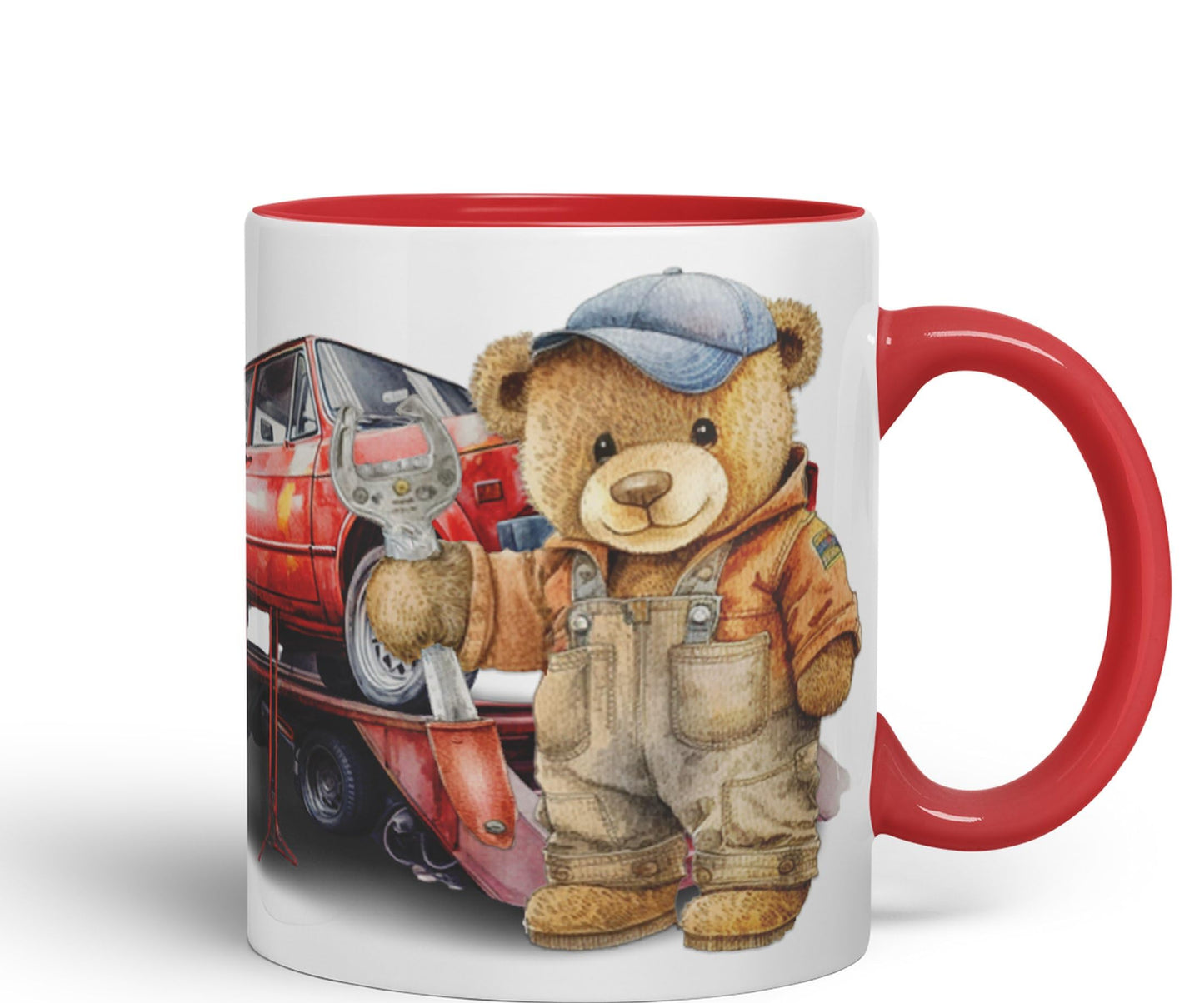 Vixar Teddy Bear Mechanic Ceramic Mug Coloured Mug Cup Gift Birthday Work Office Tea Coffee