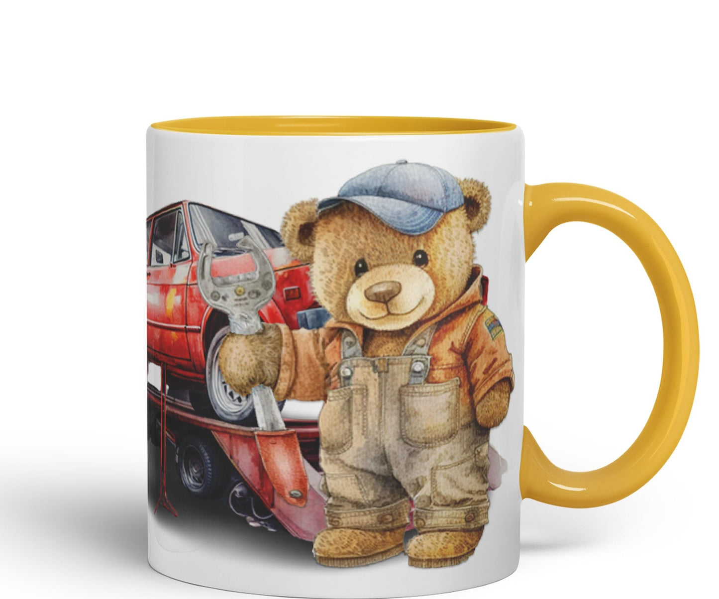 Vixar Teddy Bear Mechanic Ceramic Mug Coloured Mug Cup Gift Birthday Work Office Tea Coffee