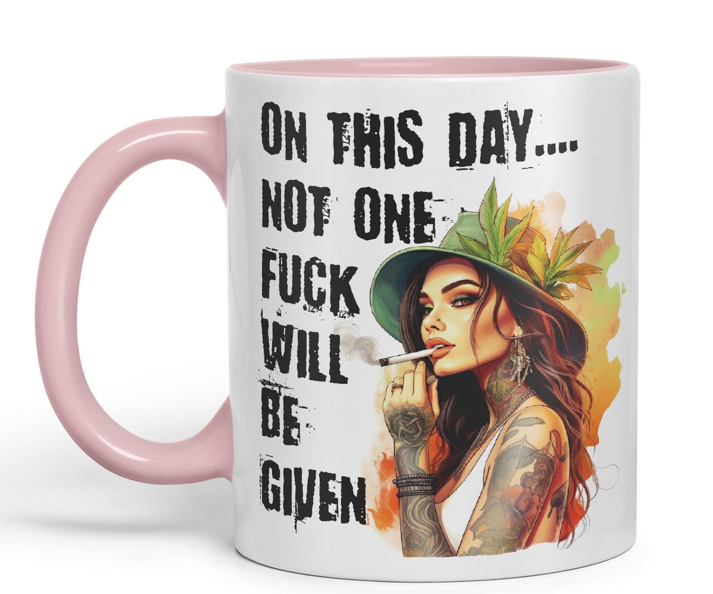 On This Day.. Not one f.. Will be Given Sarcastic Joke Ceramic Coloured Mug Cup for Tea Coffee Hot Brew Gift 330ml 11 OZ