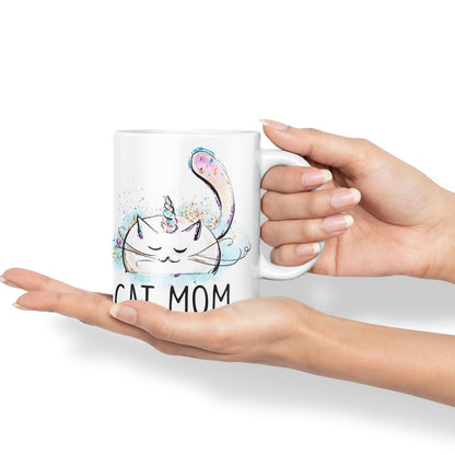 Vixar Cat Mum Unicorn Kitten Ceramic 330 ml Coloured Mug Cup Gift Tea Coffee Christmas Office Home