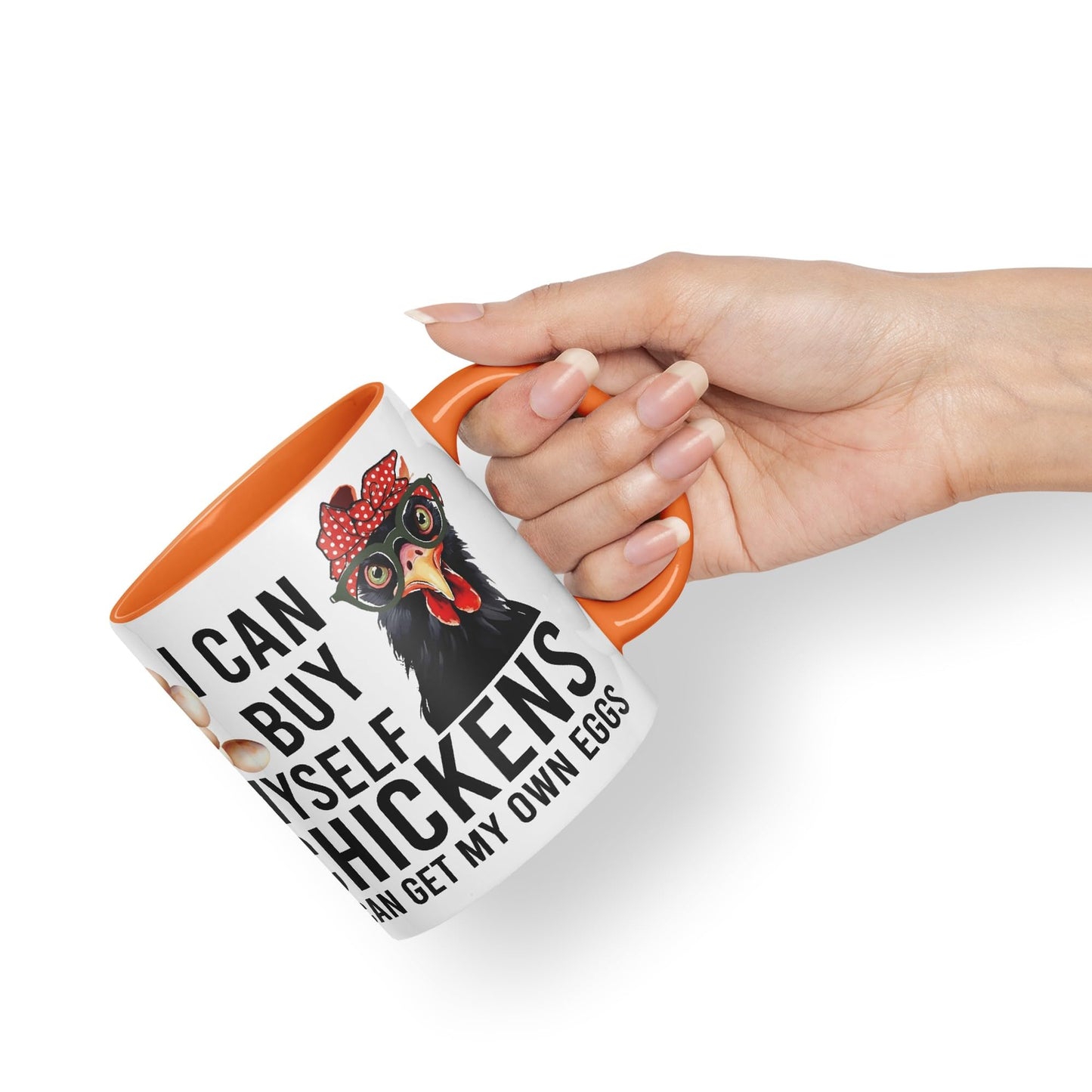 Vixar I can Buy Myself Chickens Sarcastic Joke Ceramic Coloured Mug Cup for Tea Coffee Hot Brew 330ml 11oz
