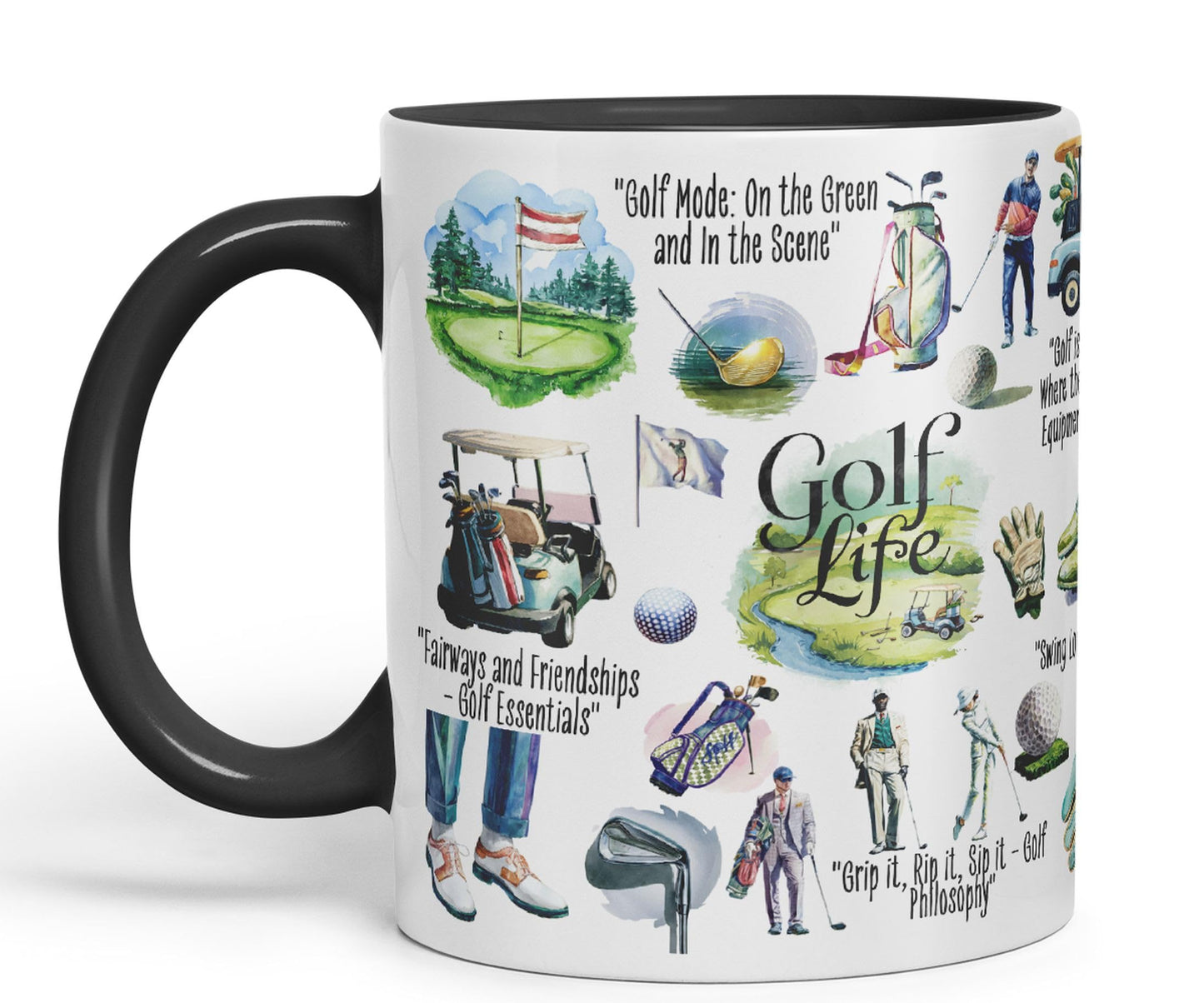 Golf Life Golfer Sport Joke sarkasm Sarcastic Ceramic Coloured Mug Cup for Tea Coffee Hot Brew 330ml 11Oz Gift