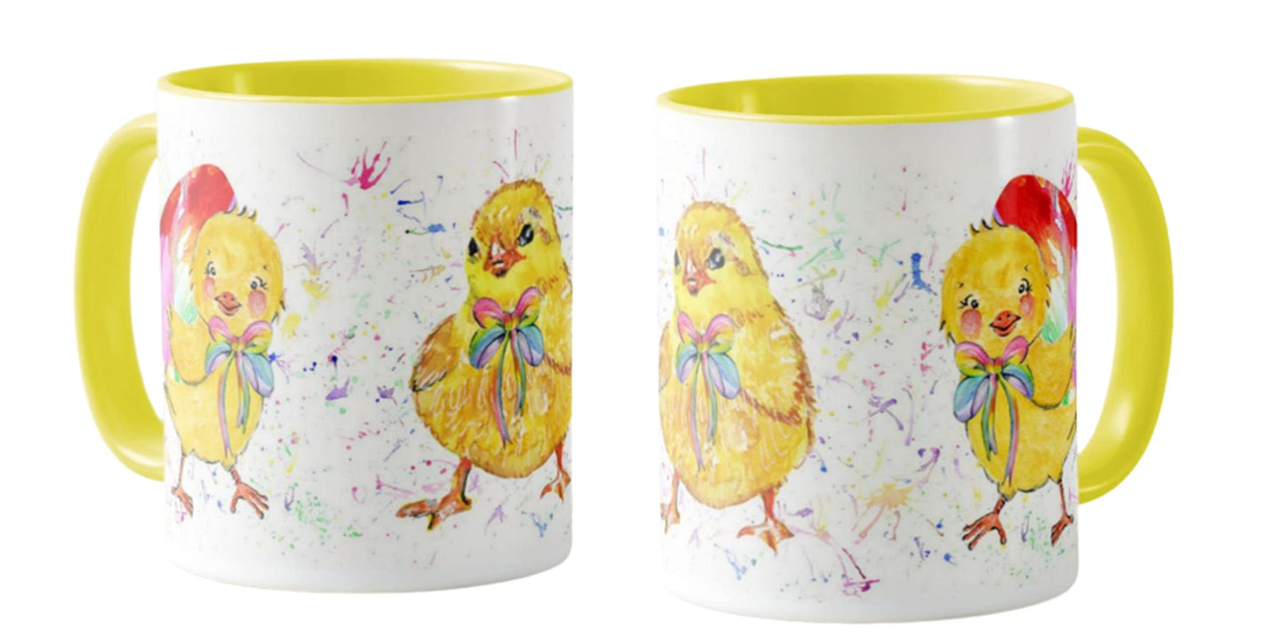 Easter Chicks Watercolour Art Coloured Mug Cup Gift Birthday Work Office Tea Coffee E04