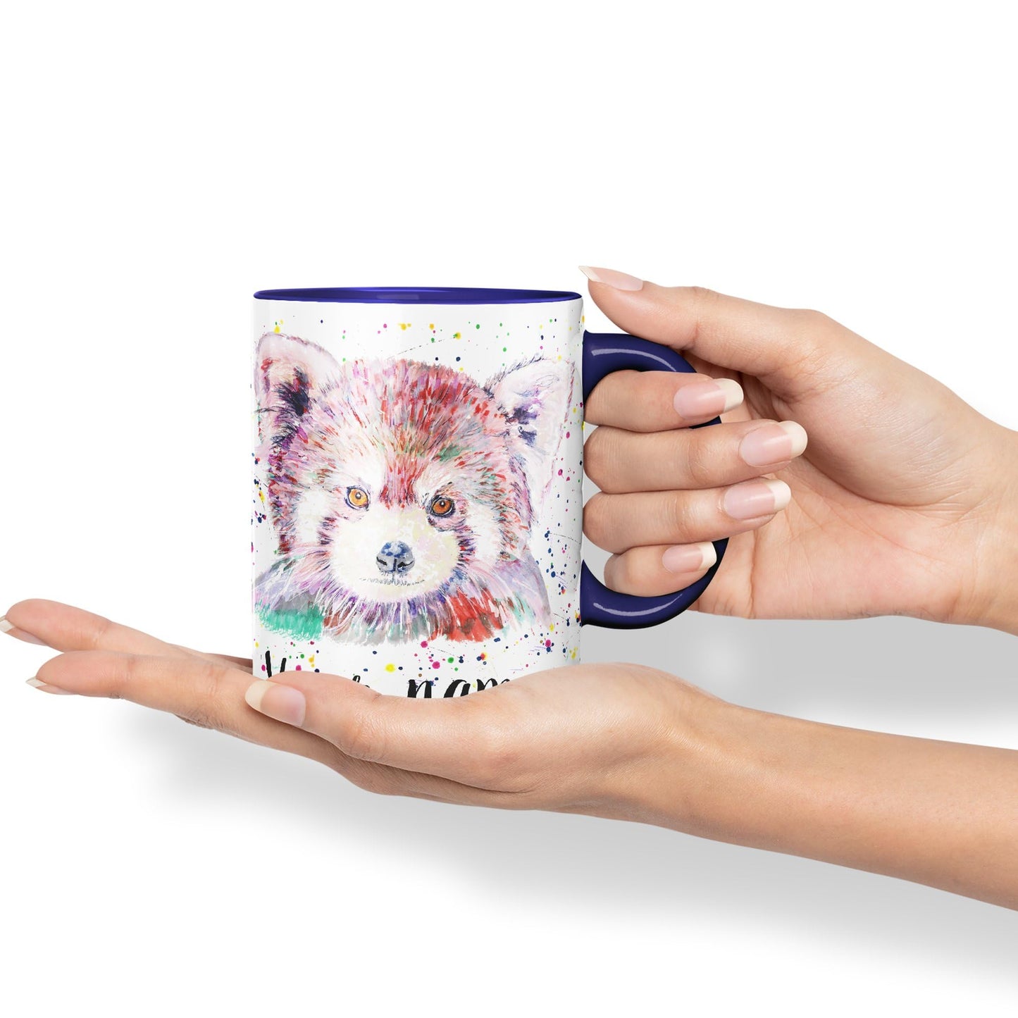 Vixar Personalised with Your Text Red Panda Animals Art Coloured Ceramic Mug Cup Gift 330ml 11oz Custom Work Office Tea Coffee