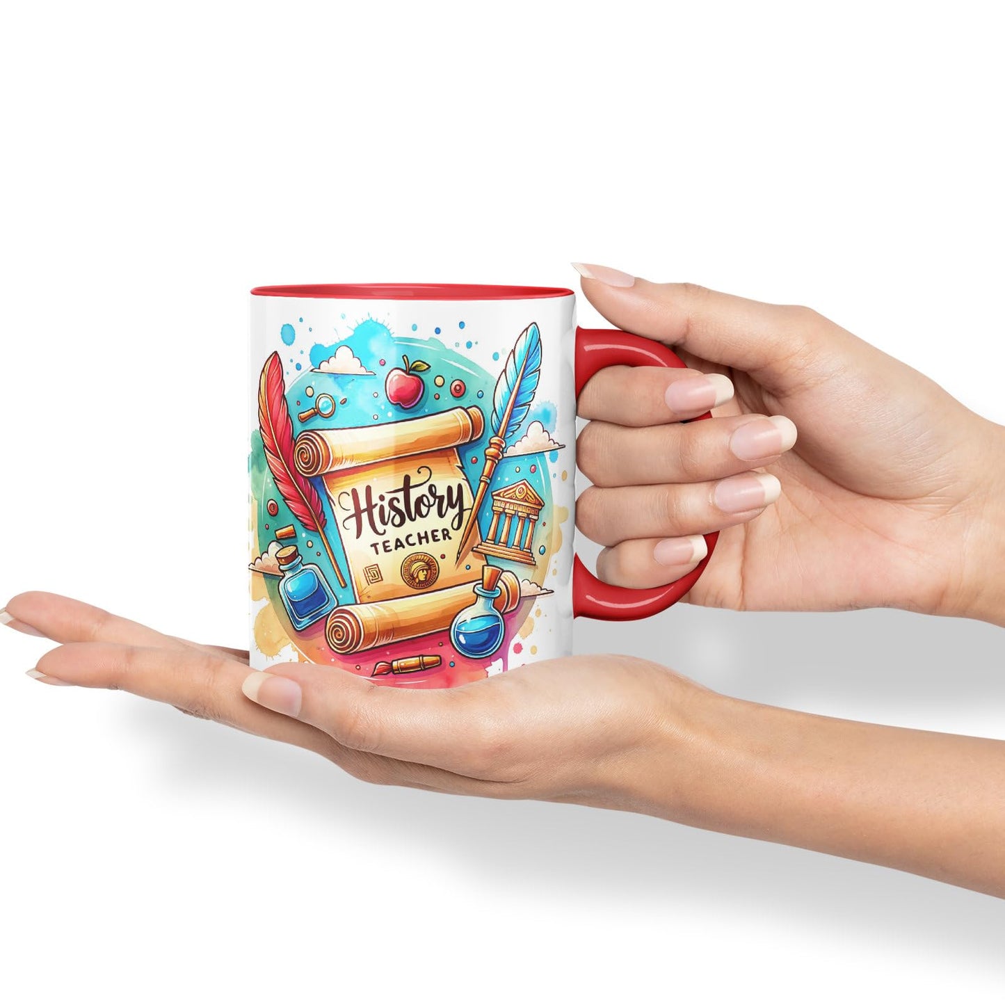 Vixar History Teacher Mug Thank You, End of School Gift Ceramic Coloured Mug Cup for Tea Coffee Hot Brew 330ml 11Oz Gift
