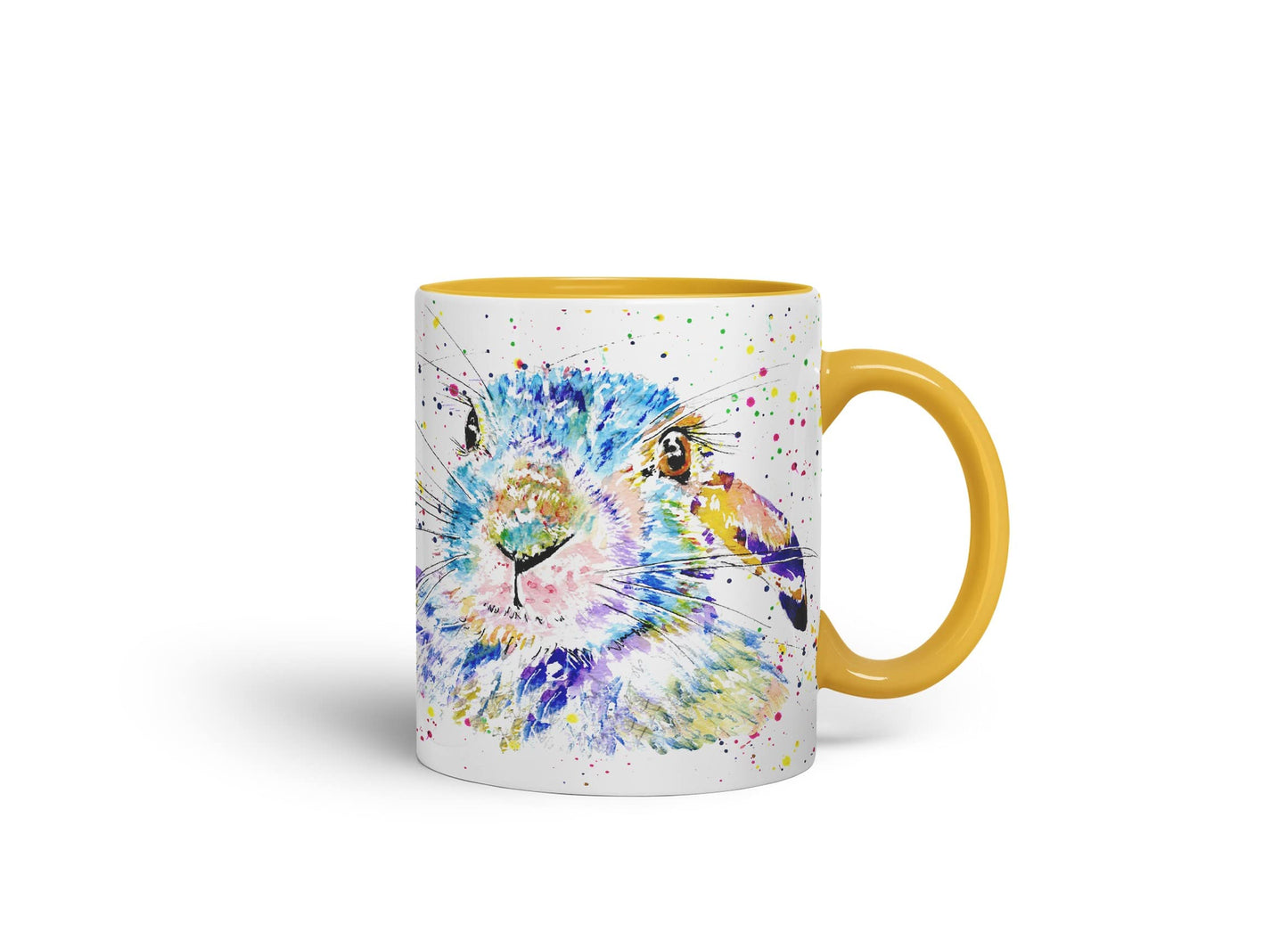 Vixar Bunny Rabbit Hare Animals Watercolour Art Coloured Mug Cup Gift Birthday Work Office Tea Coffee
