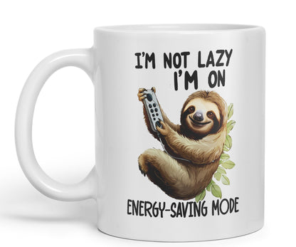 I'm Not Lazy I'm On Energy-Saving Mode Sloth Joke sarkasm Sarcastic Ceramic Coloured Mug Cup for Tea Coffee Hot Brew 330ml 11Oz Gift