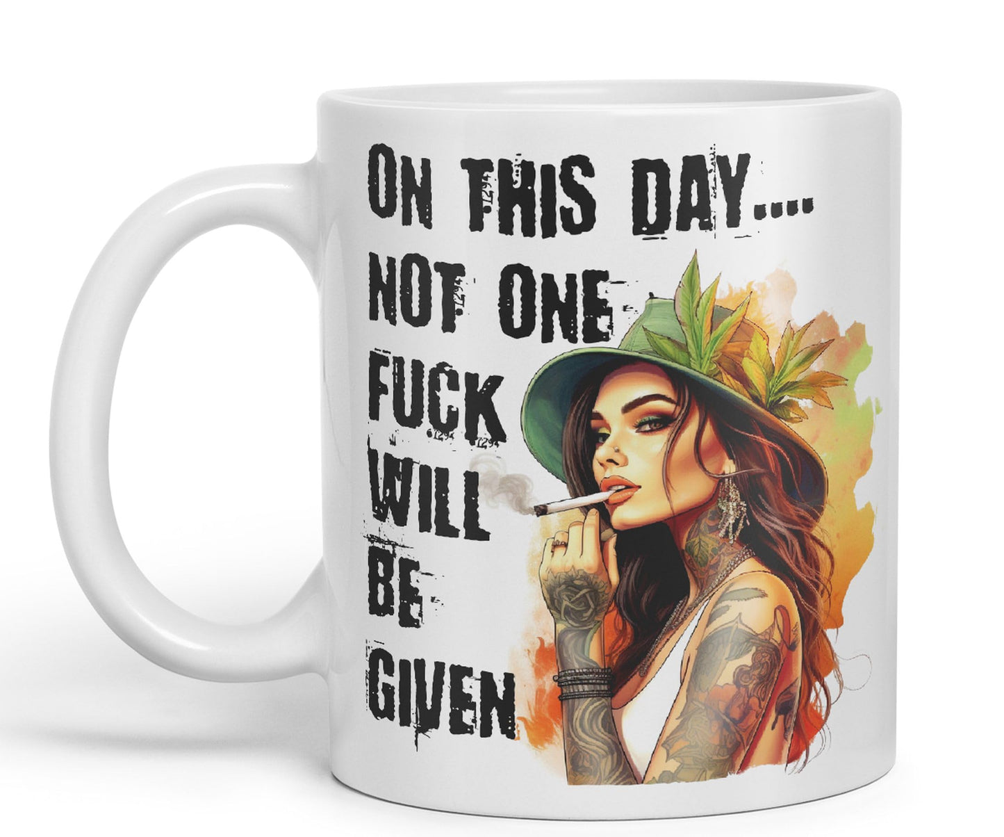 On This Day.. Not one f.. Will be Given Sarcastic Joke Ceramic Coloured Mug Cup for Tea Coffee Hot Brew Gift 330ml 11 OZ