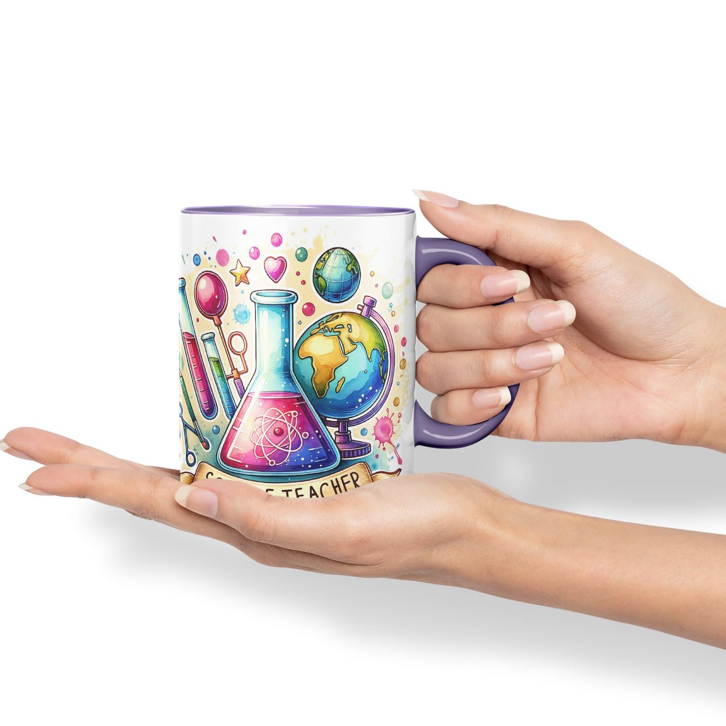 Vixar Science Teacher Teacher Mug Thank You, End of School Gift Ceramic Coloured Mug Cup for Tea Coffee Hot Brew 330ml 11Oz Gift