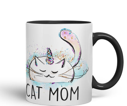 Vixar Cat Mum Unicorn Kitten Ceramic 330 ml Coloured Mug Cup Gift Tea Coffee Christmas Office Home