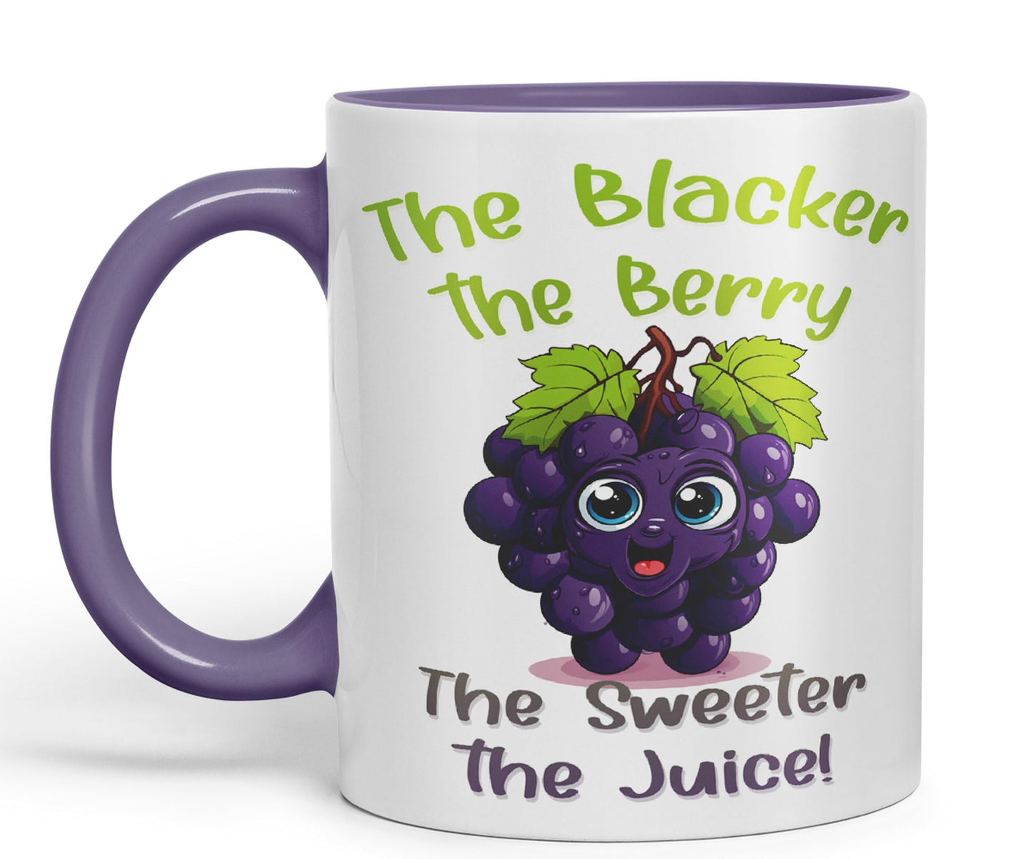 The Blacker The Berry The Sweeter The Juice Joke sarkasm Sarcastic Ceramic Coloured Mug Cup for Tea Coffee Hot Brew 330ml 11Oz Gift