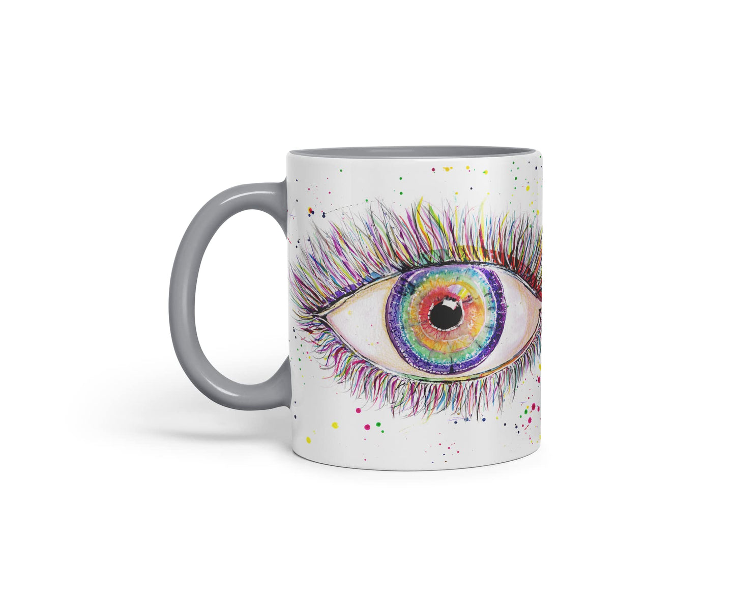 Vixar Eye Rainbow Watercolour Art Coloured Mug Cup Gift Birthday Work Office Tea Coffee