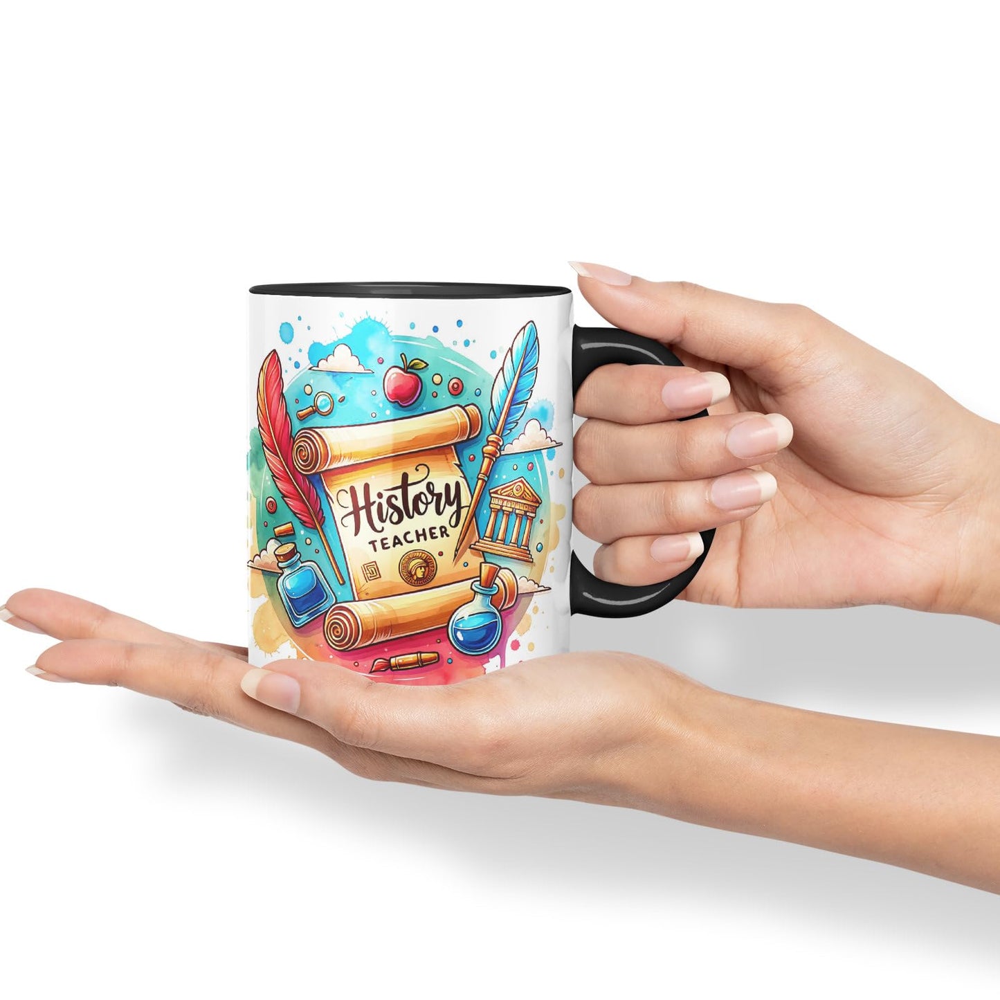 Vixar History Teacher Mug Thank You, End of School Gift Ceramic Coloured Mug Cup for Tea Coffee Hot Brew 330ml 11Oz Gift