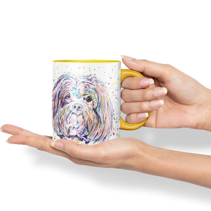Vixar Maltese Dog Pet Watercolour Art Coloured 330 ml Mug Cup Gift Birthday Work Office Tea Coffee