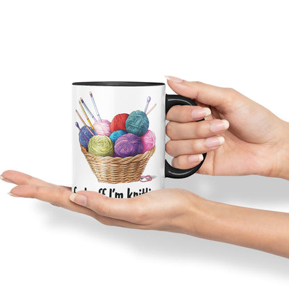 I'm Knitting f.. Off Joke Sarcastic Ceramic Coloured Mug Cup for Tea Coffee Hot Brew 330ml 11Oz