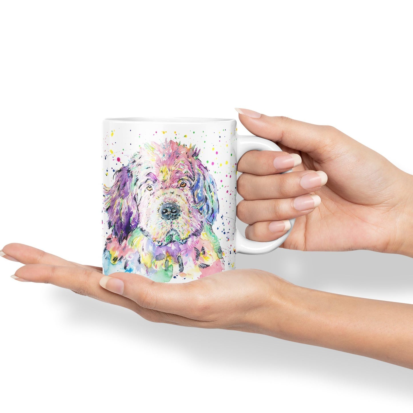 Newfoundland Dog Pet animals Watercolour Ceramic Coloured Mug Cup for Tea Coffee Hot brew 330ml 11Oz Gift