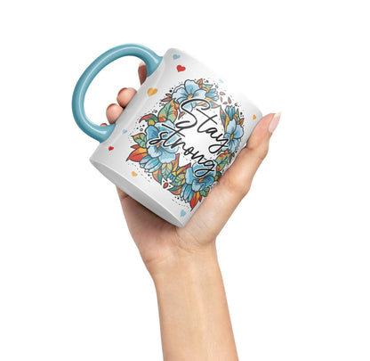 Vixar Stay Strong Motivation Gift Presents Coloured Ceramic Mug Cup Gift 330ml 11oz Work Office Tea Coffee