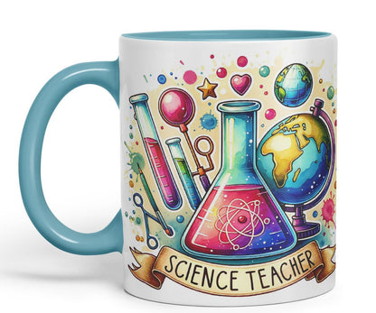 Vixar Science Teacher Teacher Mug Thank You, End of School Gift Ceramic Coloured Mug Cup for Tea Coffee Hot Brew 330ml 11Oz Gift