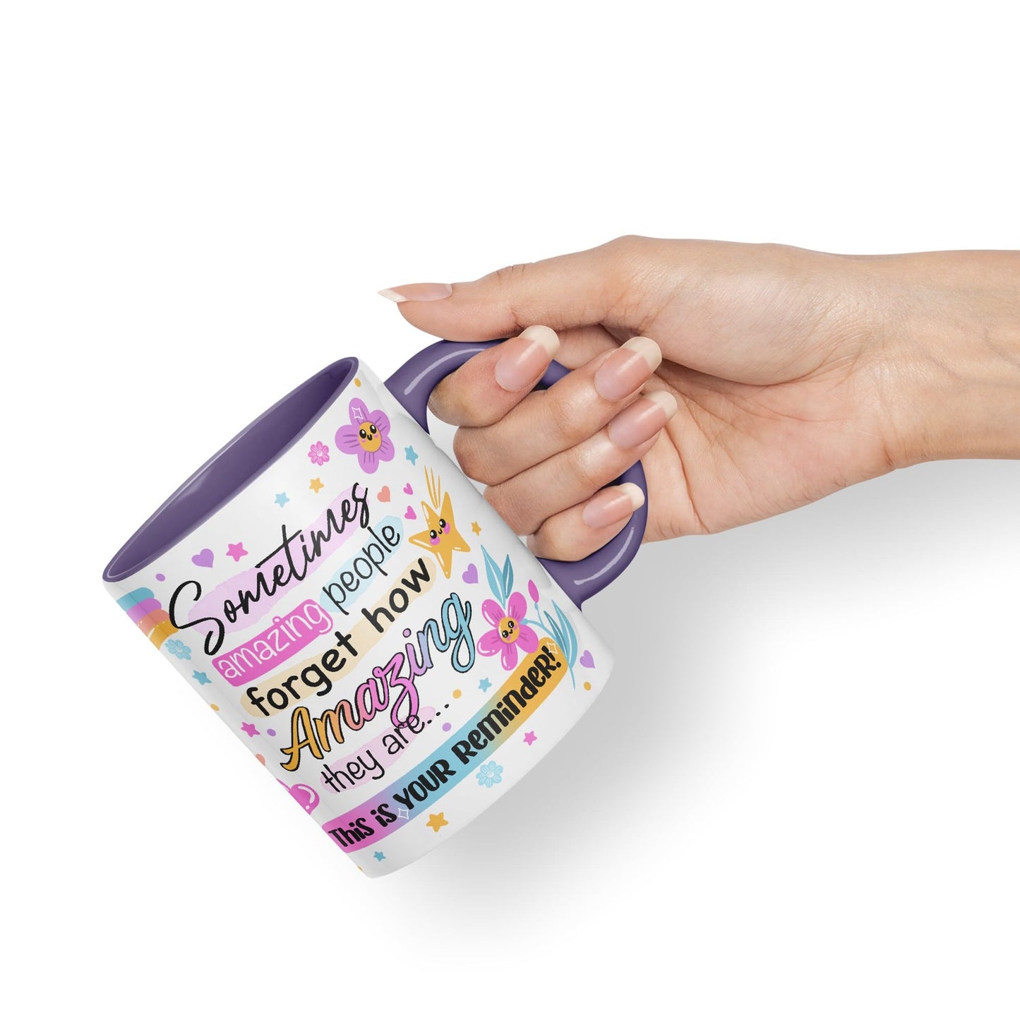 Vixar Sometimes Amazing People Forgot... Coloured Ceramic Mug Cup Gift 330ml 11oz Work Office Tea Coffee Gift