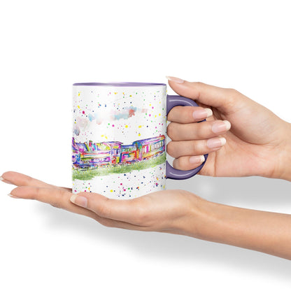 Vixar Steam Train Watercolour Art Coloured 330 ml Mug Cup Gift Birthday Work Office Tea Coffee