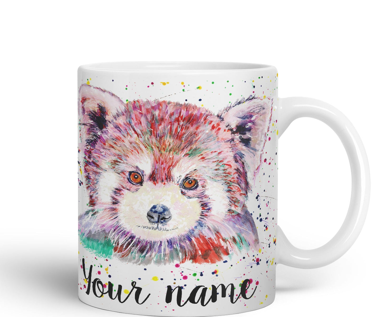 Vixar Personalised with Your Text Red Panda Animals Art Coloured Ceramic Mug Cup Gift 330ml 11oz Custom Work Office Tea Coffee