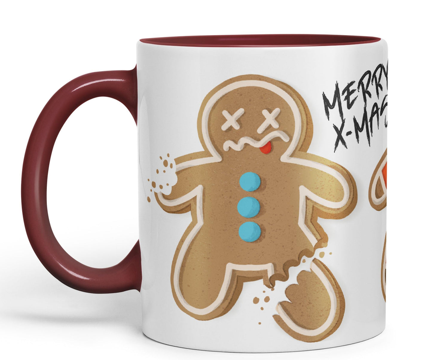 Vixar Gingerbread Man Cake Christmas, Xmas Designs Presents Coloured Ceramic Mug Cup Gift 330ml 11oz Work Office Tea Coffee Gift (CH1)